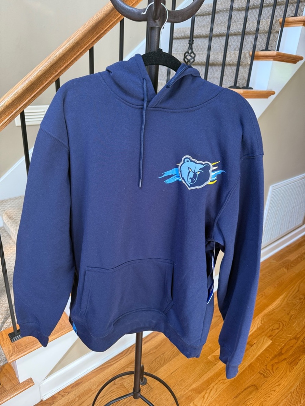 NBA Navy Blue Pullover Hoodie with Grizzlies Logo